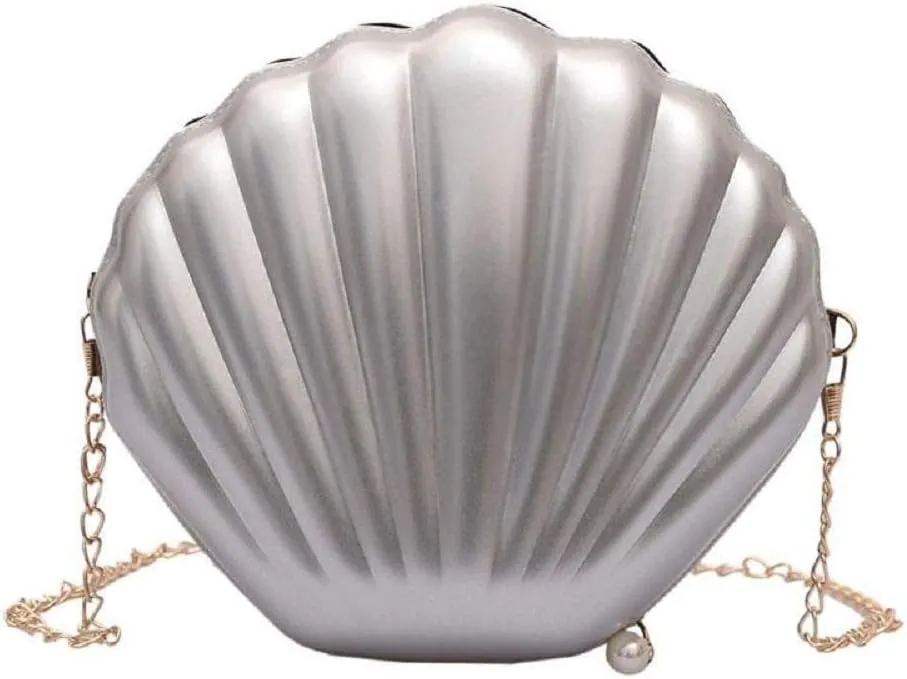 AIBEARTY Cute Seashell Shape Crossbody Purse Small Shoulder Bag with Chain for Women Little Girls