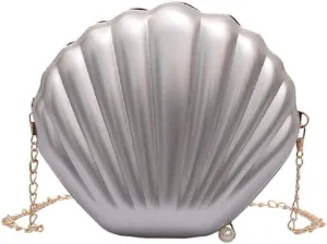 AIBEARTY Cute Seashell Shape Crossbody Purse Small Shoulder Bag with Chain for Women Little Girls