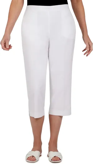 Alfred Dunner Women's Petite Embellished Cuff Twill Capri