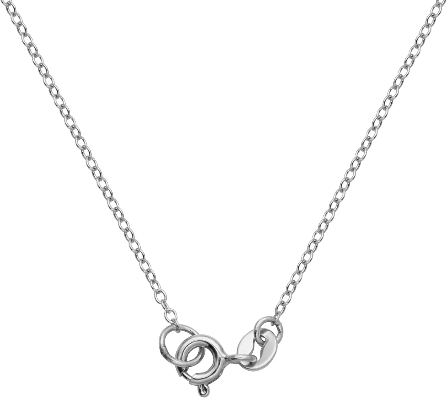 Amazon Essentials Sterling Silver Round Cut Birthstone Pendant Necklace 18" (previously Amazon Collection)