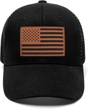 American Flag Trucker Hat - Snapback Hats for Men Women Baseball Cap - Breathable Mesh & Adjustable Fit for Casual Wear