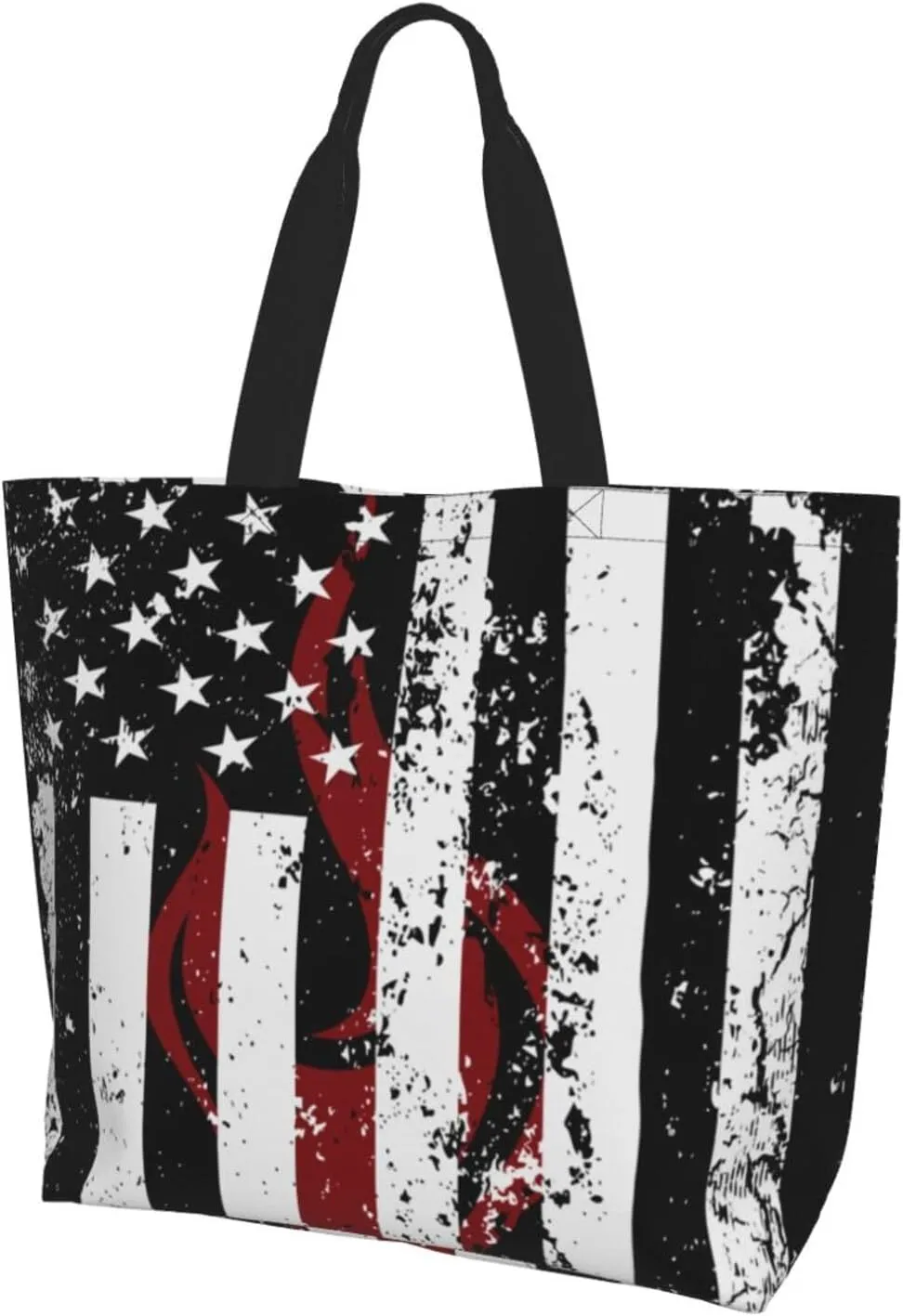 American Motorcycle Flag Dirt Bike Women's Tote Bag Large Capacity Single Shoulder Bags Handbag for Shopping Work