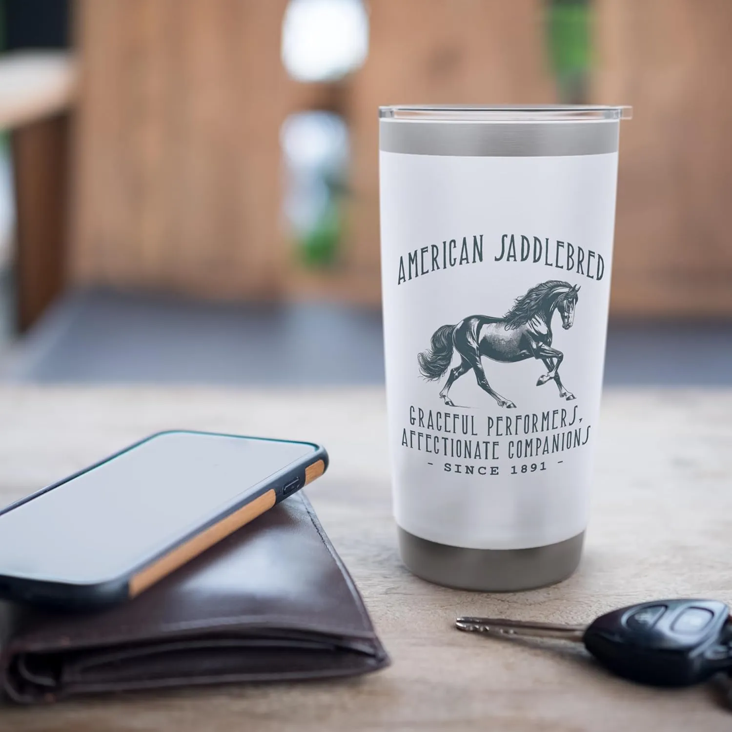 AMERICAN SADDLEBRED VINTAGE HORSE DESIGN Stainless Steel Insulated Tumbler