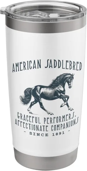AMERICAN SADDLEBRED VINTAGE HORSE DESIGN Stainless Steel Insulated Tumbler