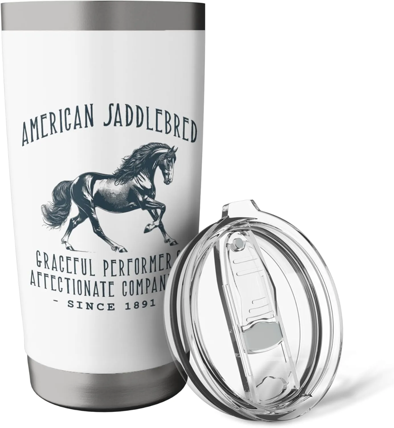 AMERICAN SADDLEBRED VINTAGE HORSE DESIGN Stainless Steel Insulated Tumbler