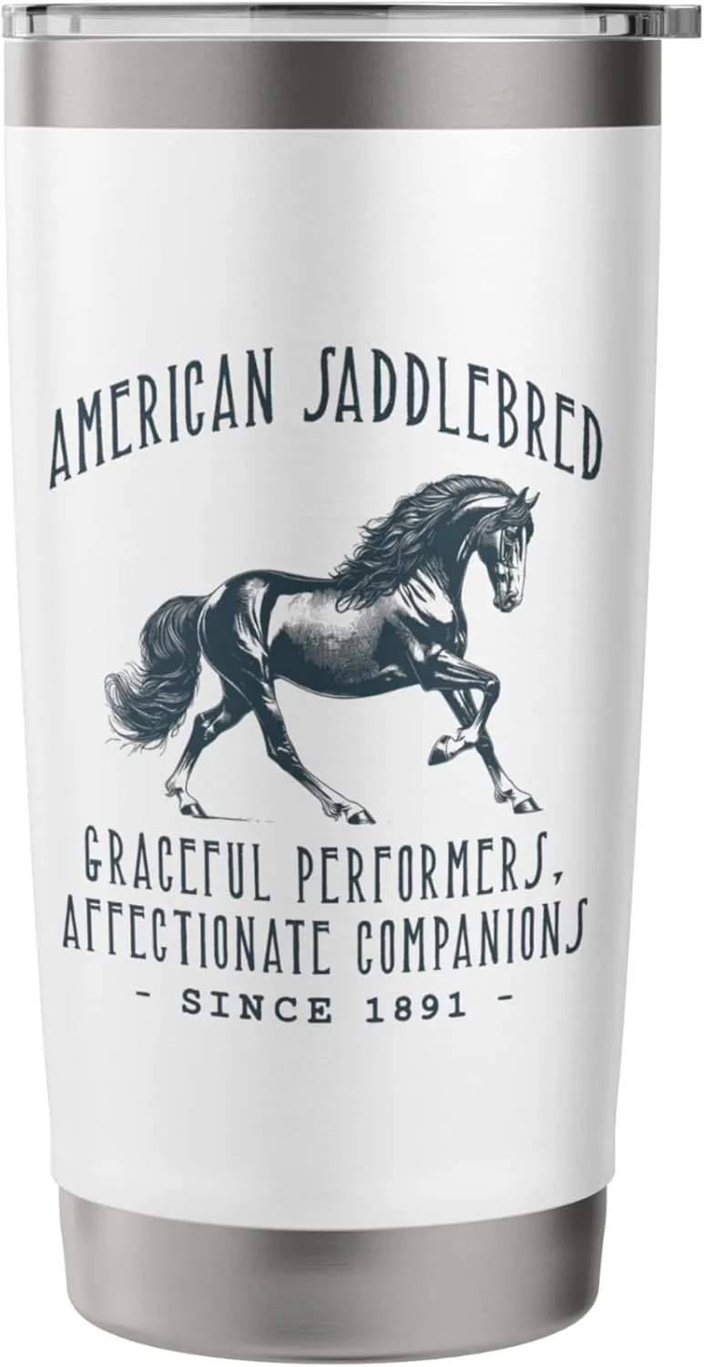 AMERICAN SADDLEBRED VINTAGE HORSE DESIGN Stainless Steel Insulated Tumbler