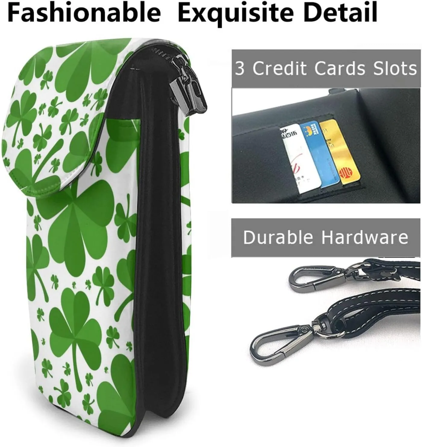 AMRANDOM Leather Small Crossbody Bags for Women Cell Phone Purse Wallet Adjustable Strap