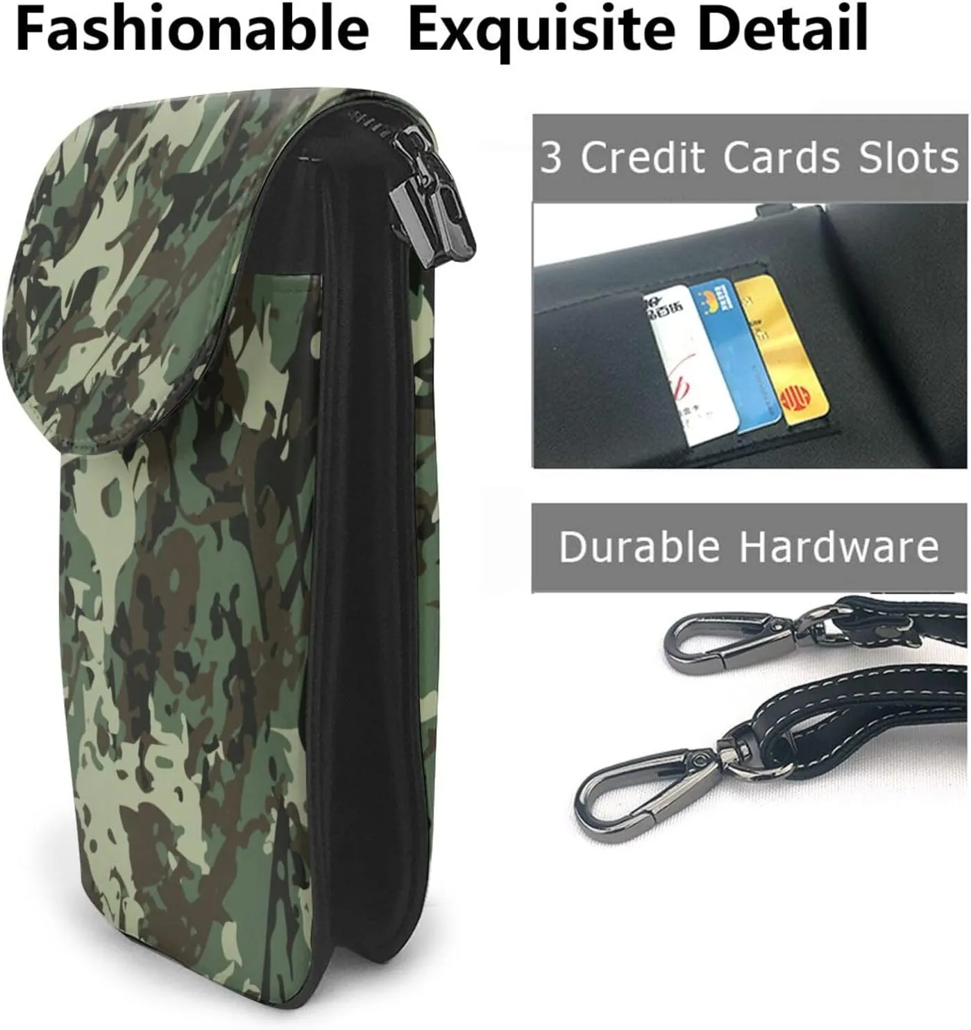 AMRANDOM Small Crossbody Bags for Women Men PU Leather Cell Phone Purse Wallet
