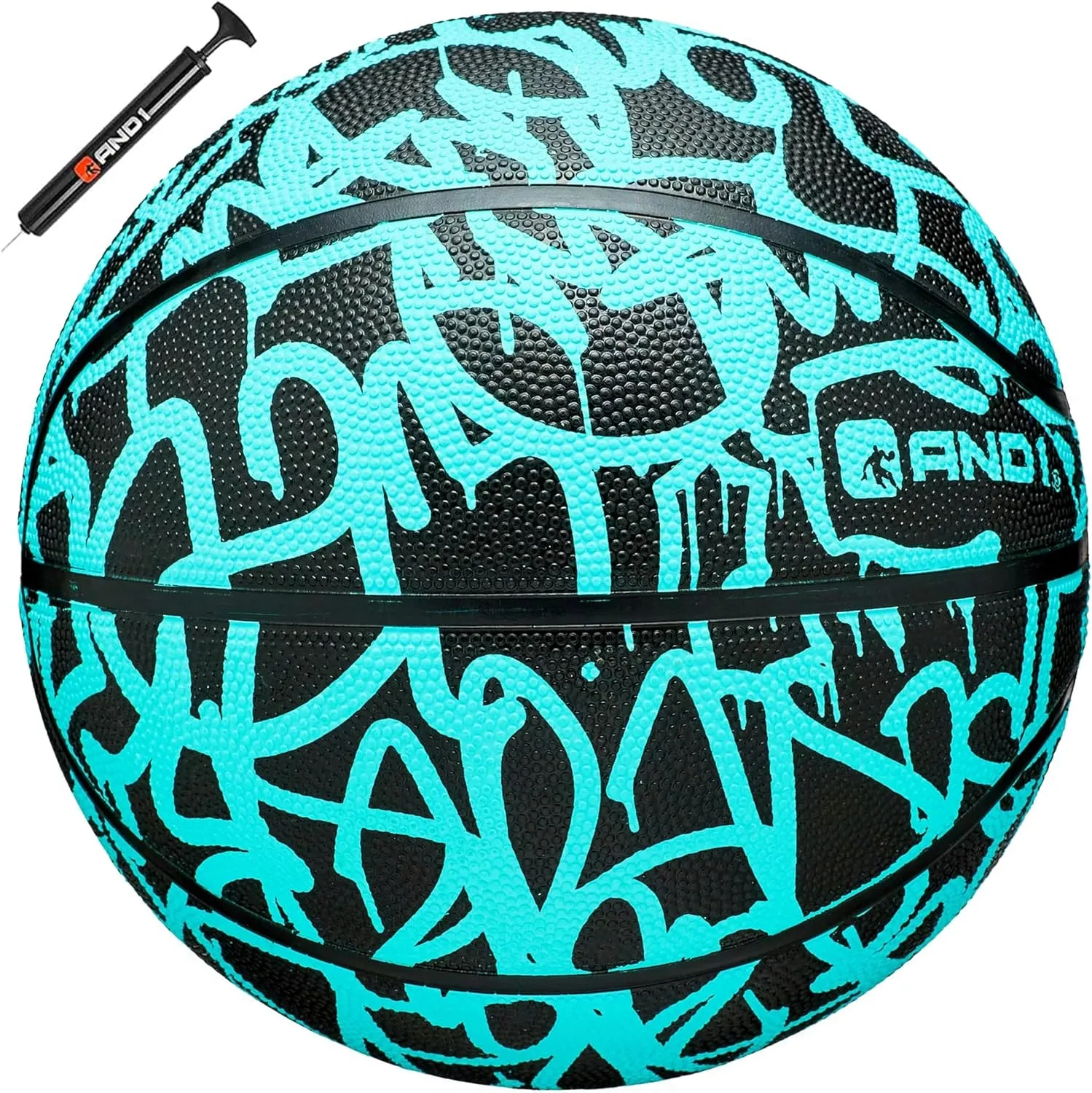 AND1 Fantom Graffiti Rubber Basketball - Streetball for Indoor and Outdoor Use, Deep Channel Construction and Durability