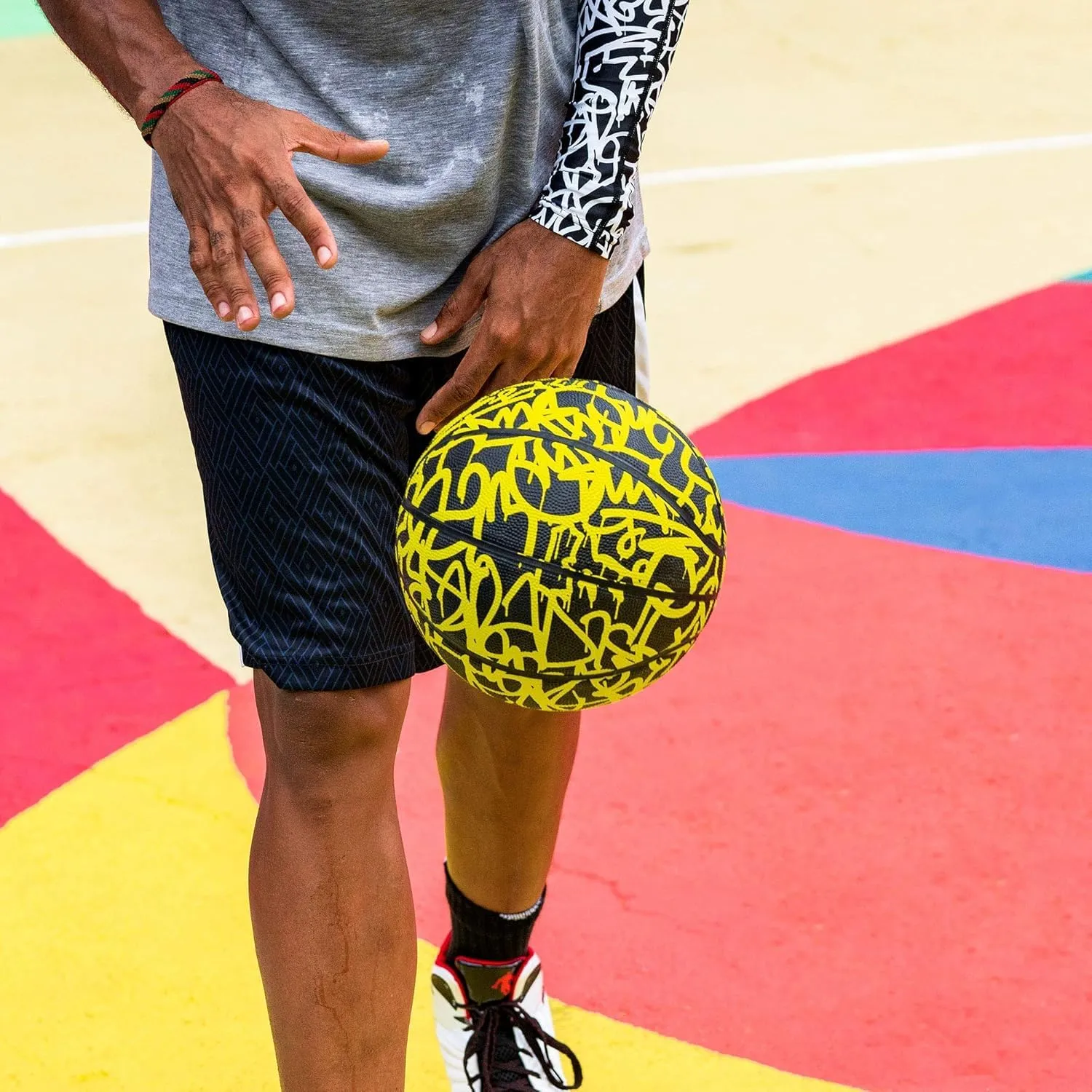 AND1 Fantom Graffiti Rubber Basketball - Streetball for Indoor and Outdoor Use, Deep Channel Construction and Durability