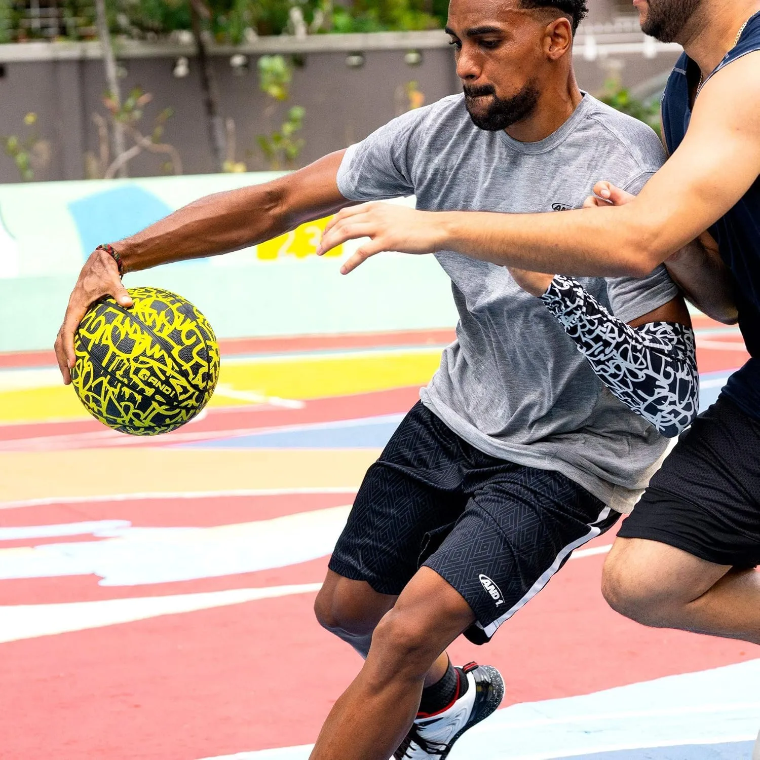 AND1 Fantom Graffiti Rubber Basketball - Streetball for Indoor and Outdoor Use, Deep Channel Construction and Durability