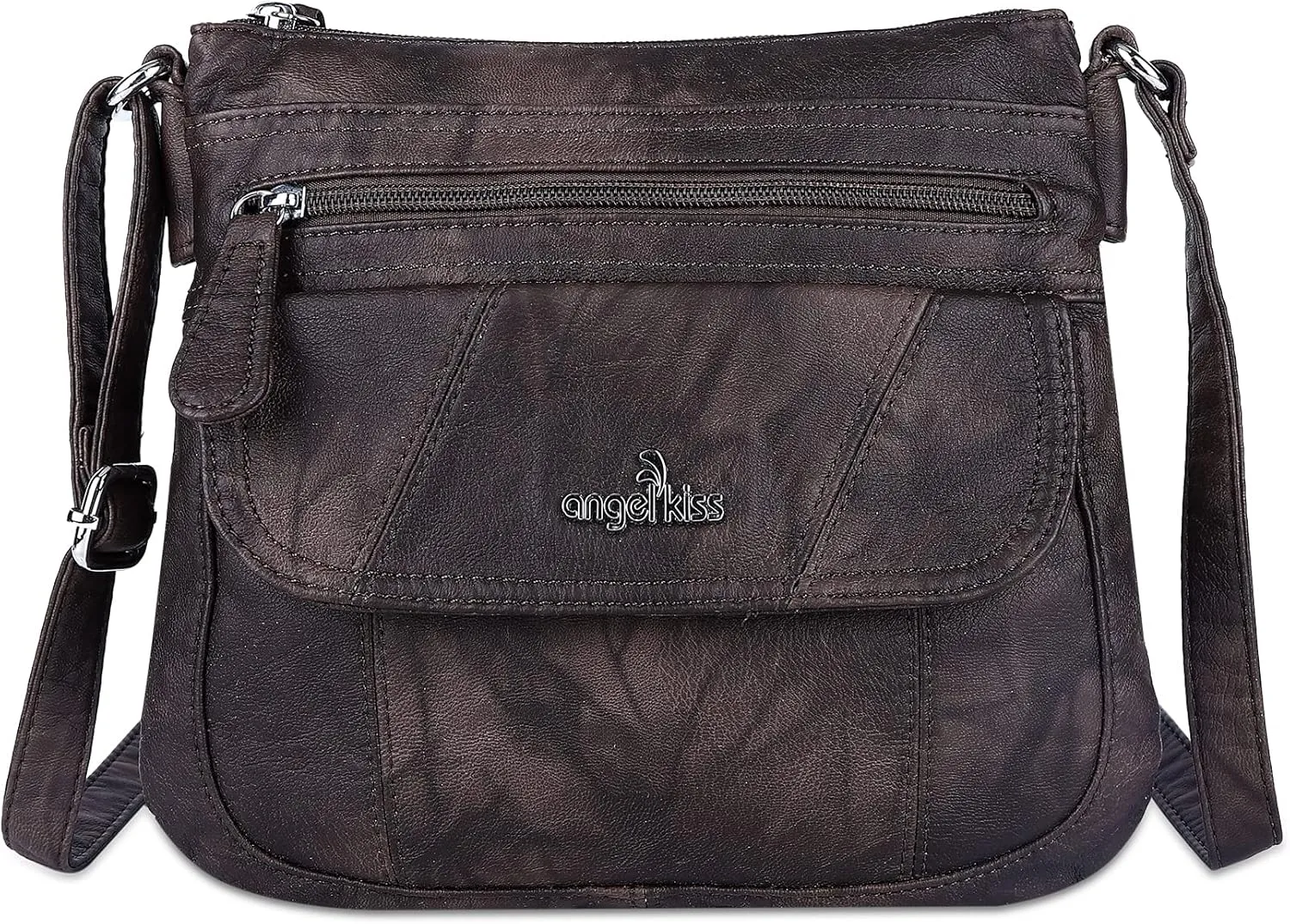Angelkiss Small Womens Crossbody Bag Leather Shoulder Purse for Women Hobo Bag with Adjustable Shoulder Strap