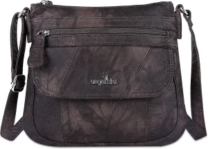 Angelkiss Small Womens Crossbody Bag Leather Shoulder Purse for Women Hobo Bag with Adjustable Shoulder Strap