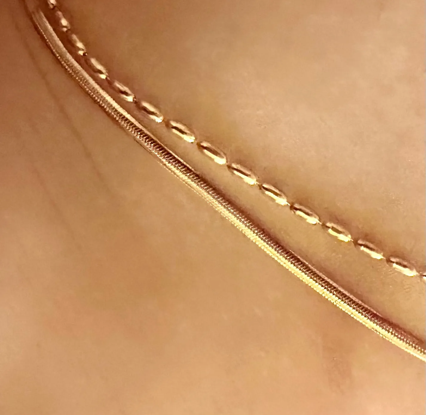 Ankle Bracelet Double Chain Snake Bubble Anklet