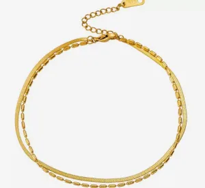 Ankle Bracelet Double Chain Snake Bubble Anklet