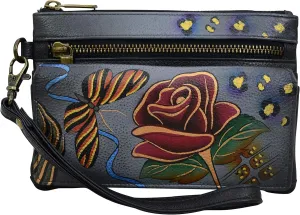 Anna by Anuschka Hand Painted Women’s Leather Wristlet Organizer Wallet