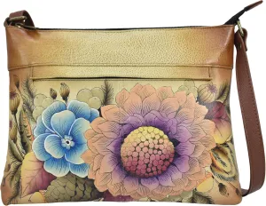 Anna by Anuschka Women Hand Painted Leather Medium Crossbody