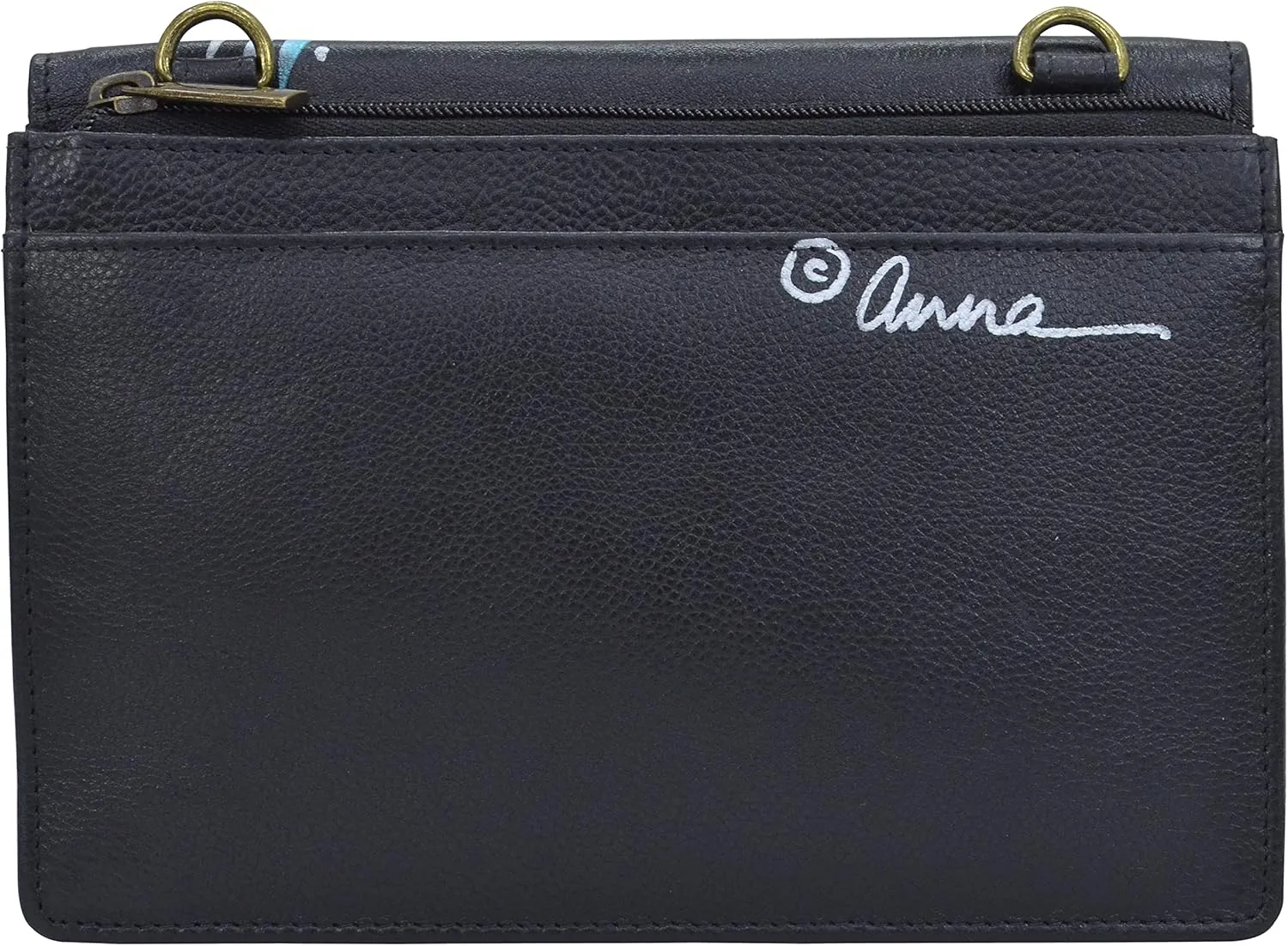 Anna by Anuschka Women's Hand-Painted Genuine Leather 4-In-1 Organizer Crossbody/Belt Bag/Clutch/Wristlet