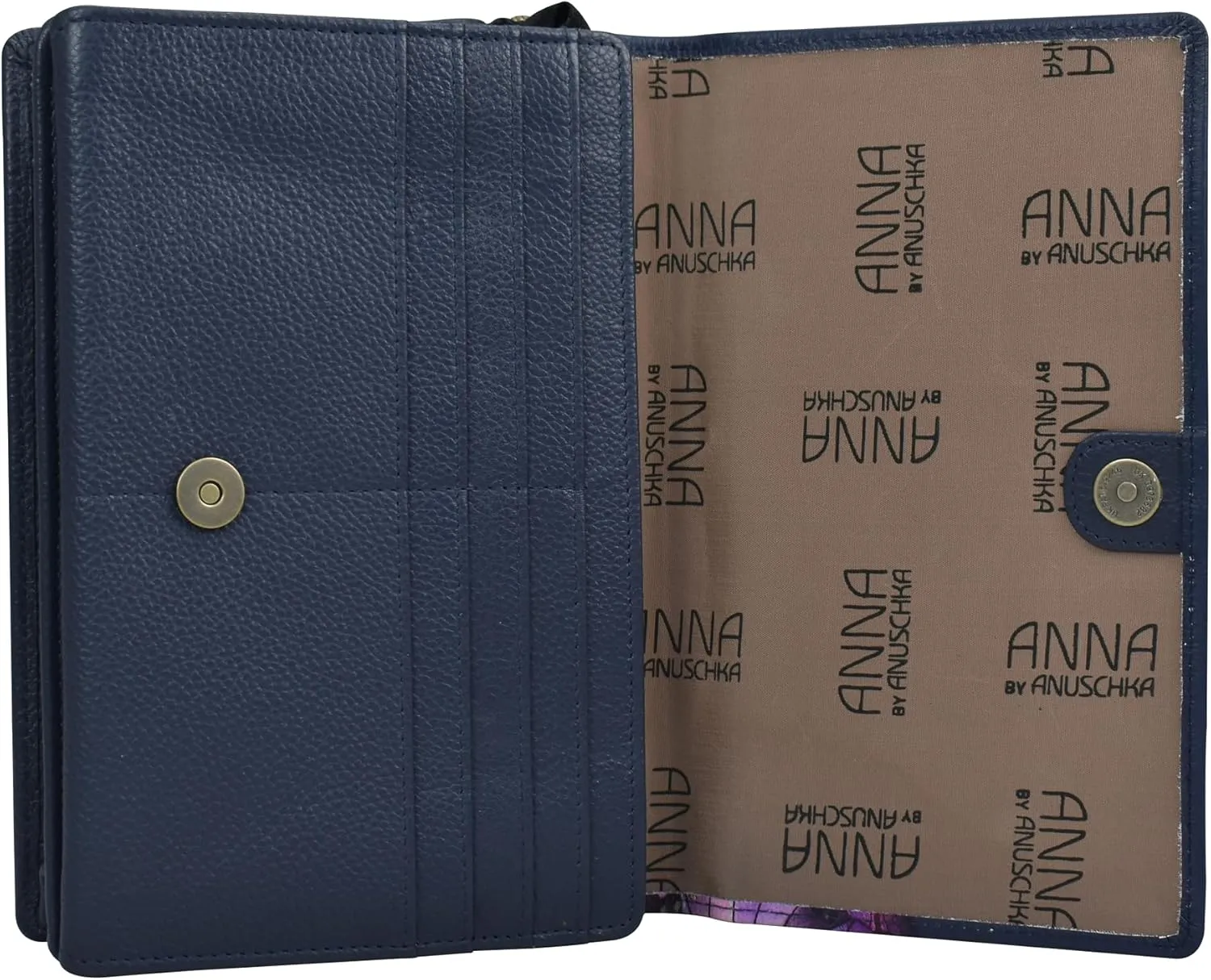 Anna by Anuschka Women's Hand-Painted Genuine Leather 4-In-1 Organizer Crossbody/Belt Bag/Clutch/Wristlet