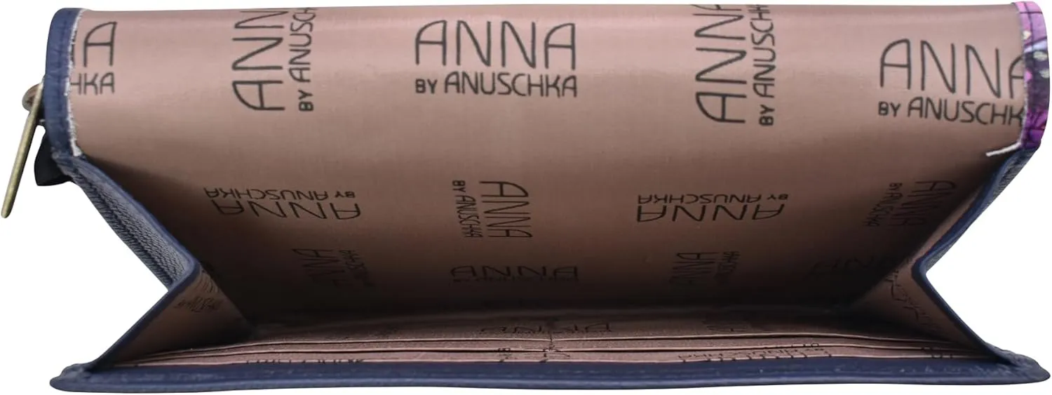 Anna by Anuschka Women's Hand-Painted Genuine Leather 4-In-1 Organizer Crossbody/Belt Bag/Clutch/Wristlet