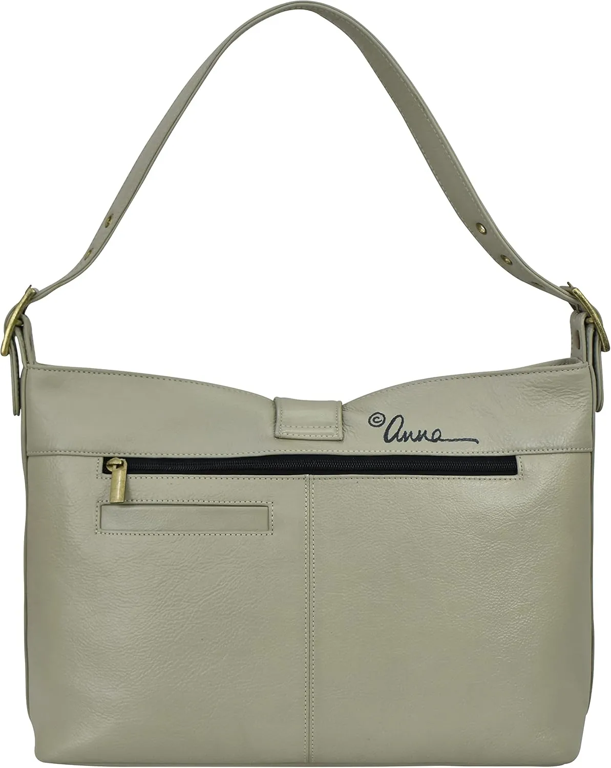 Anna by Anuschka Women's Hand-Painted Genuine Leather Studded Side Hobo