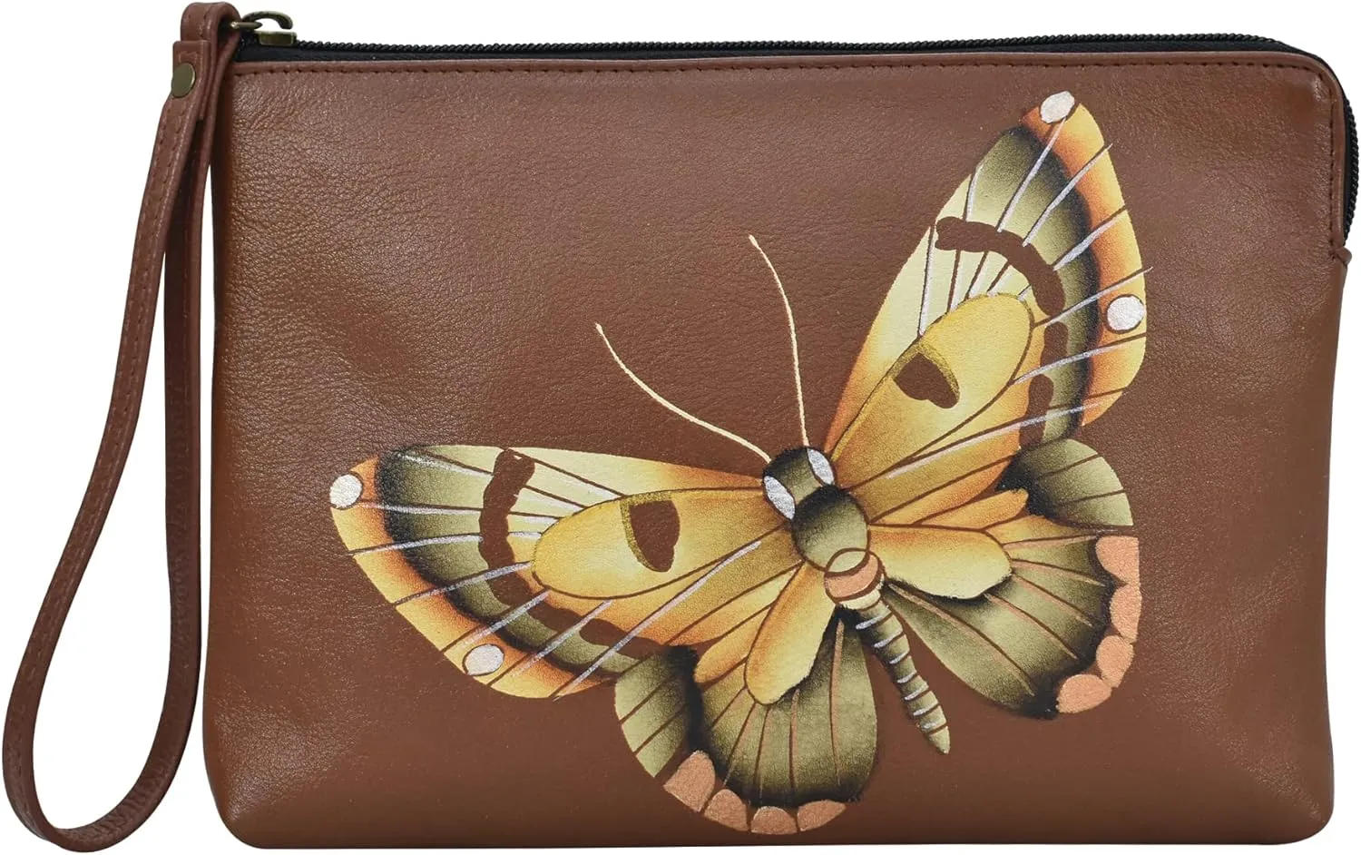 Anna by Anuschka Women's Hand Painted Genuine Leather Wristlet Clutch