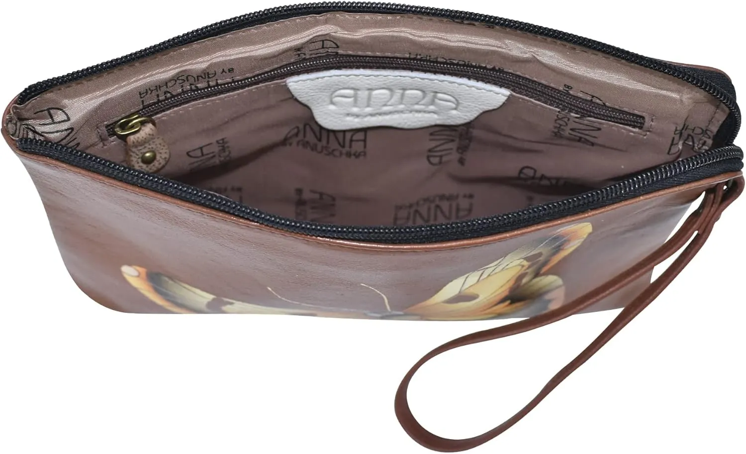 Anna by Anuschka Women's Hand Painted Genuine Leather Wristlet Clutch