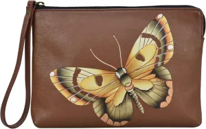 Anna by Anuschka Women's Hand Painted Genuine Leather Wristlet Clutch