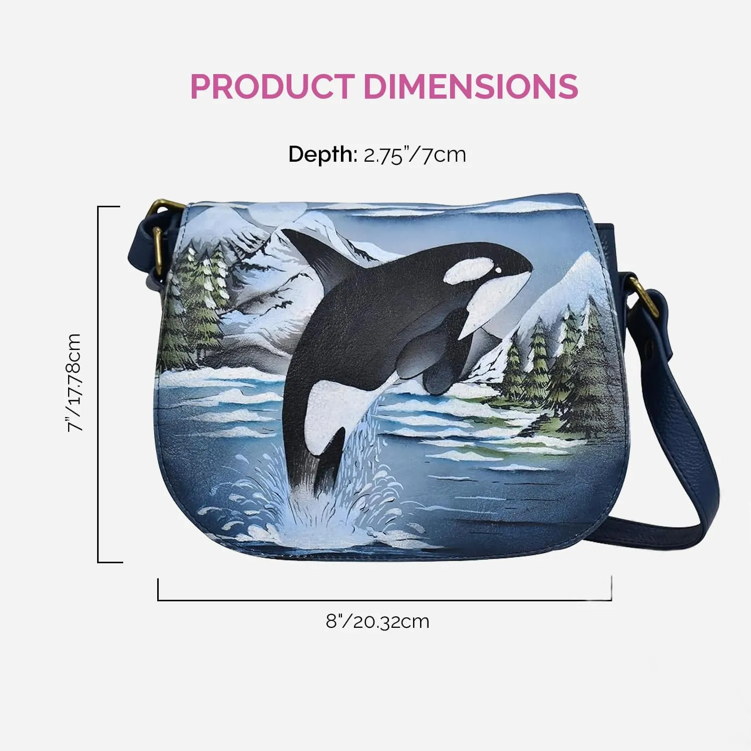 Anna by Anuschka Women's Hand-Painted Leather Crossbody Saddle Bag