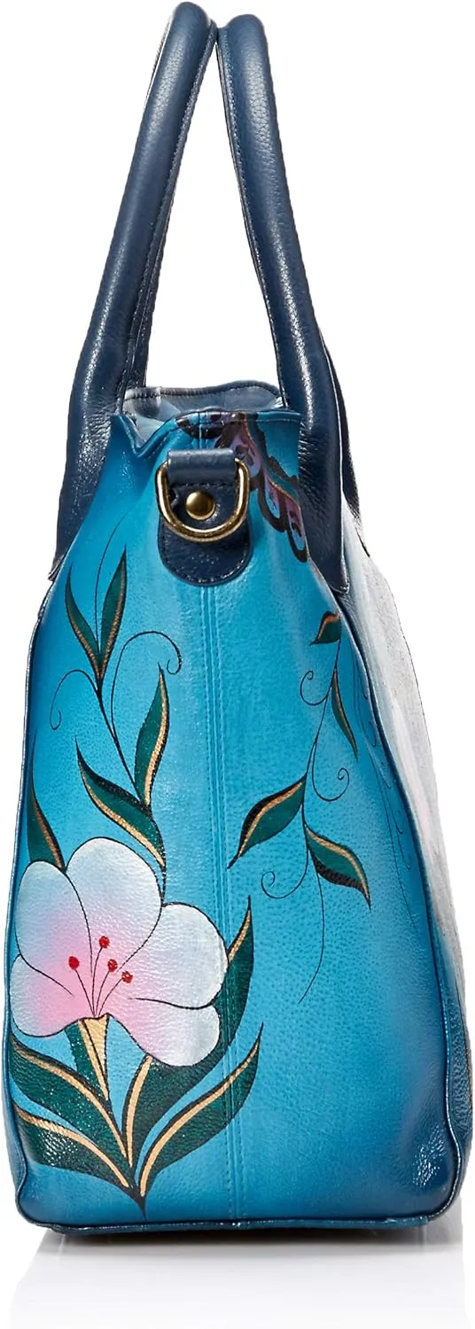 Anna by Anuschka Women's Leather Large Slouch Tote Bag, Hand Painted Original Artwork