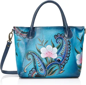 Anna by Anuschka Women's Leather Large Slouch Tote Bag, Hand Painted Original Artwork