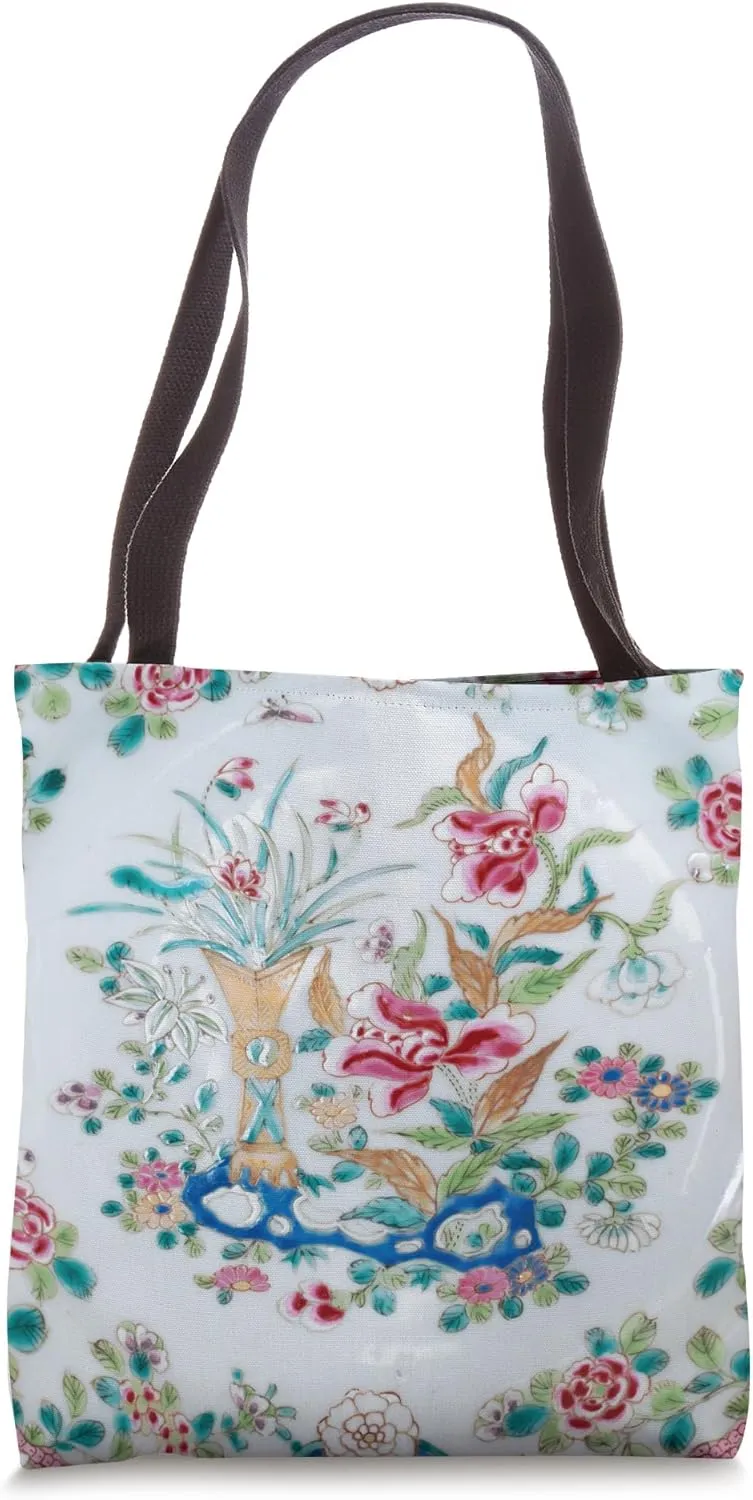 Antique Japanese Famille Rose Porcelain in Chinese Taste Tote Bag