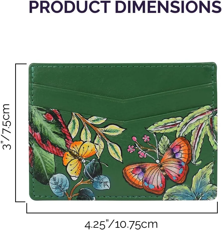 Anuschka Women’s Original Hand-Painted Genuine Leather Credit Card Case - Dancing Leaves