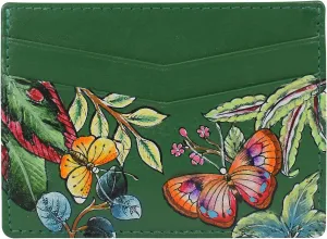 Anuschka Women’s Original Hand-Painted Genuine Leather Credit Card Case - Dancing Leaves