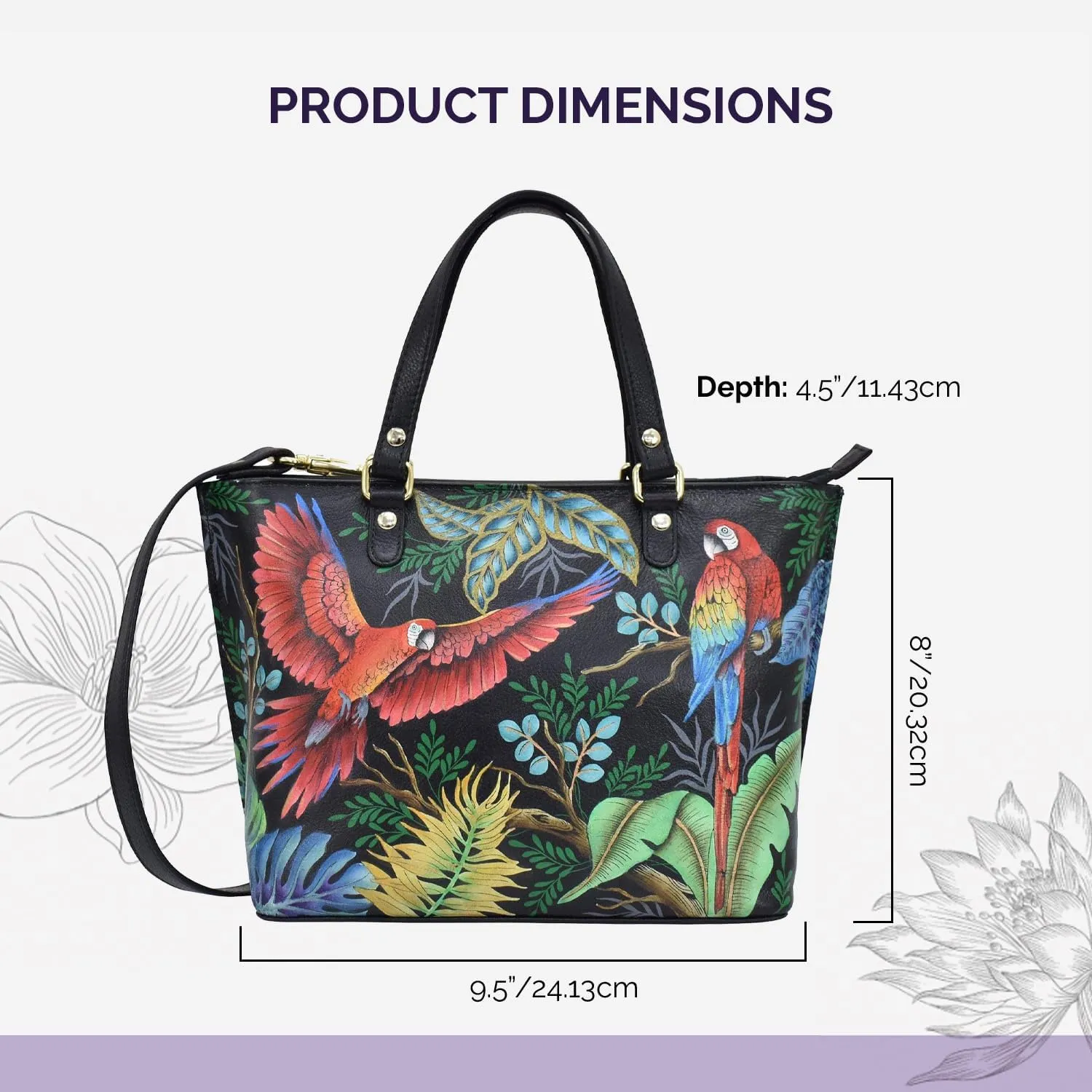Anuschka Women's Original Hand-Painted Genuine Leather Medium Tote