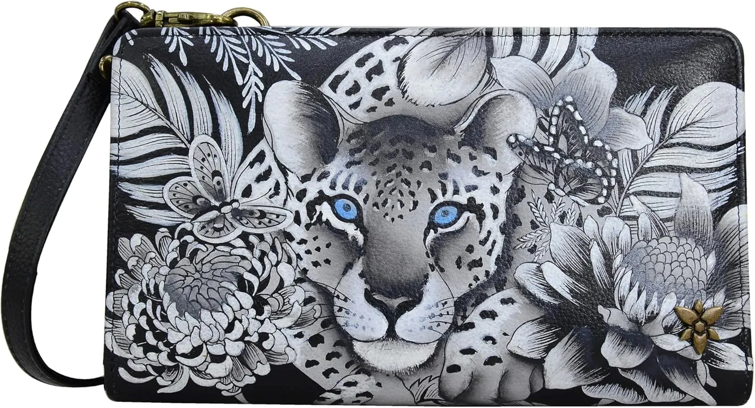 Anuschka Women's Original Hand-Painted Leather RFID Blocking Organizer Wallet