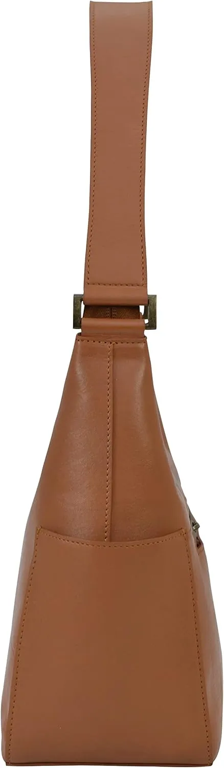 Anuschka Women's Original Hand-Painted Vegetable Tanned Leather Classic Hobo with Side Pockets