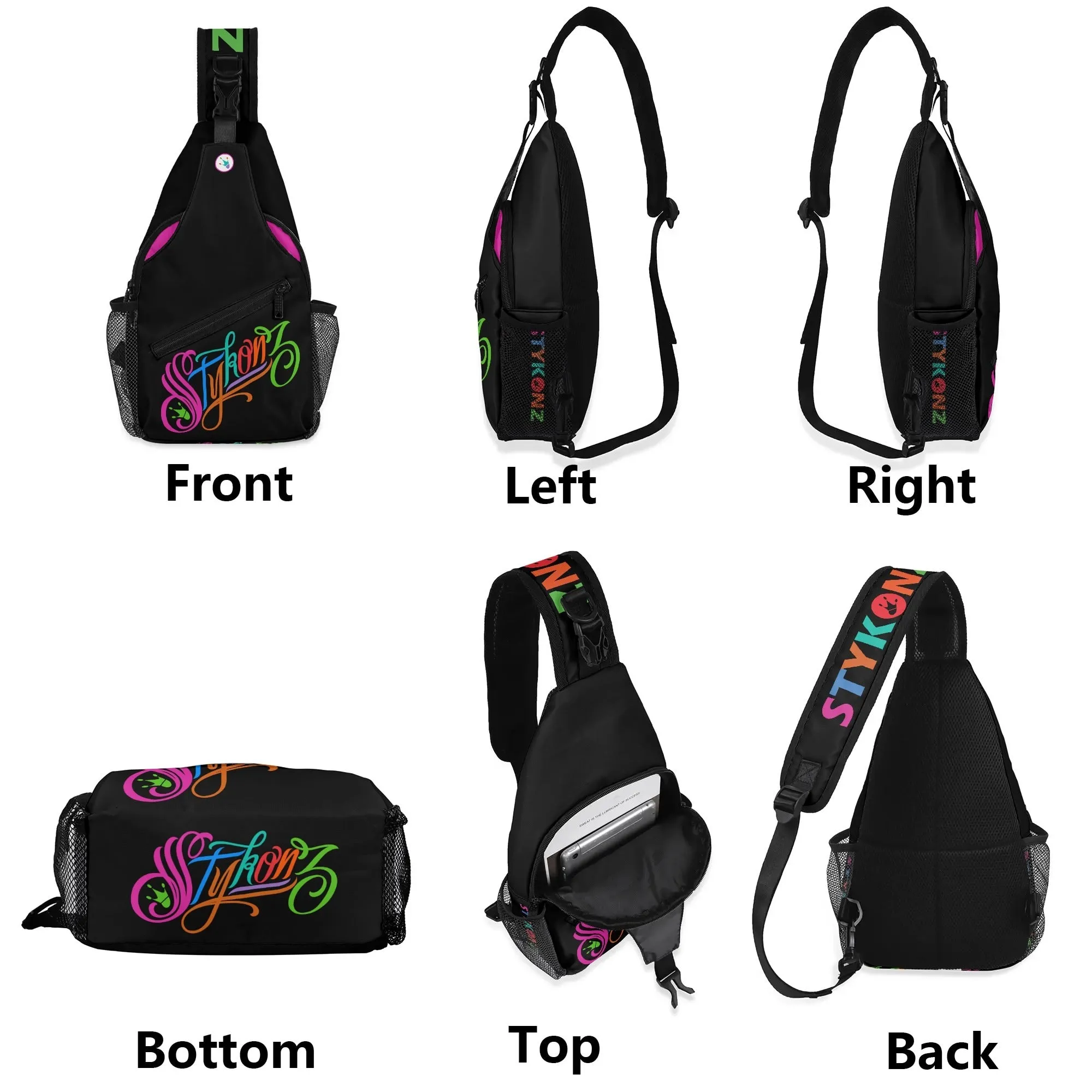 AOP Graffiti Chest Crossbody Bag with Adjustable Strap Candy Scriptkonz