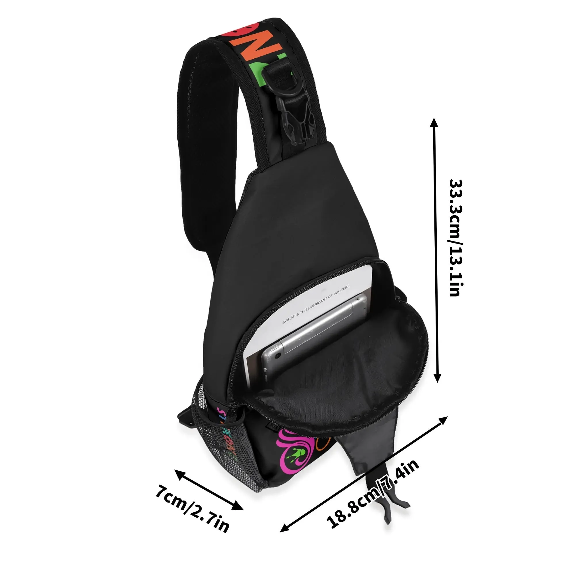 AOP Graffiti Chest Crossbody Bag with Adjustable Strap Candy Scriptkonz