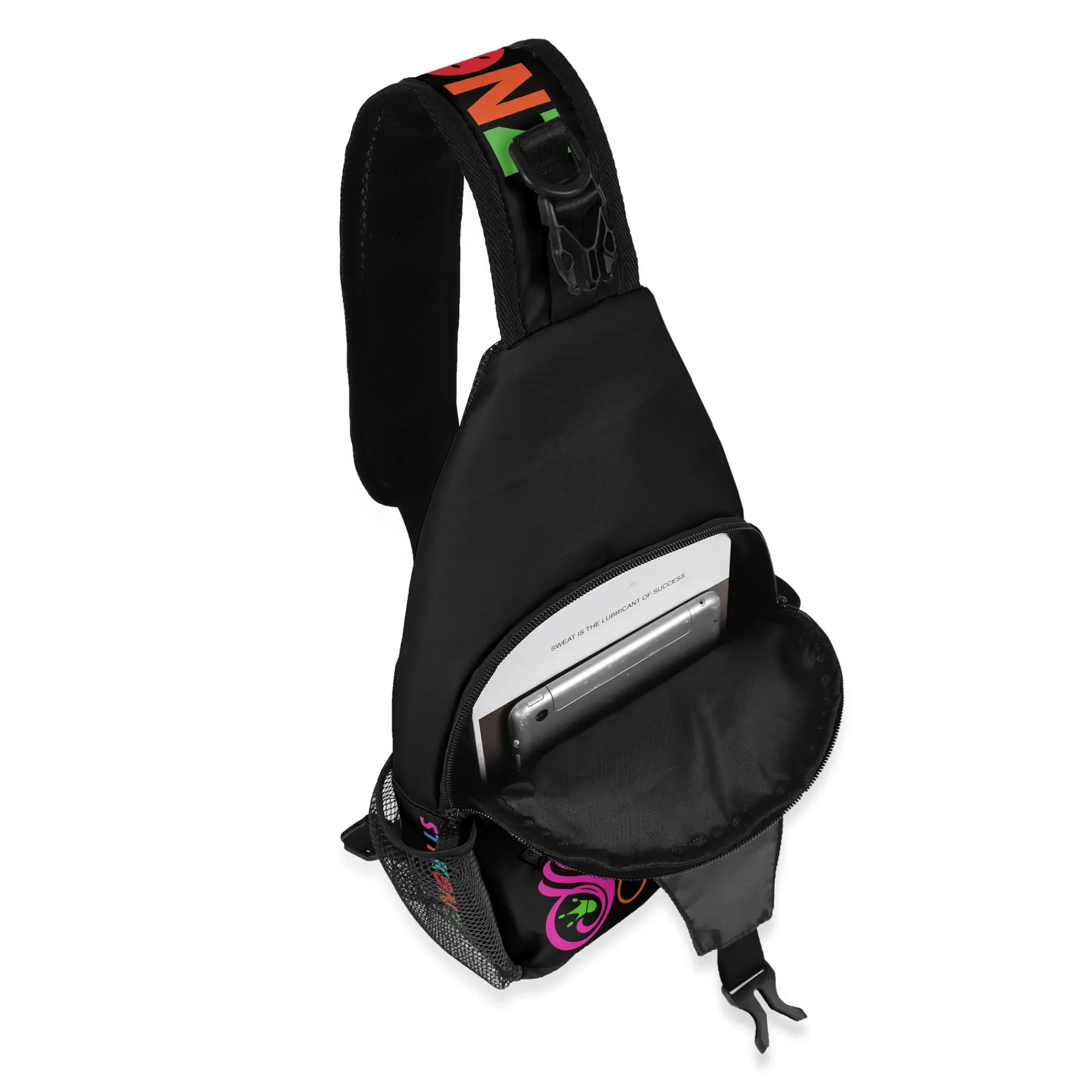 AOP Graffiti Chest Crossbody Bag with Adjustable Strap Candy Scriptkonz