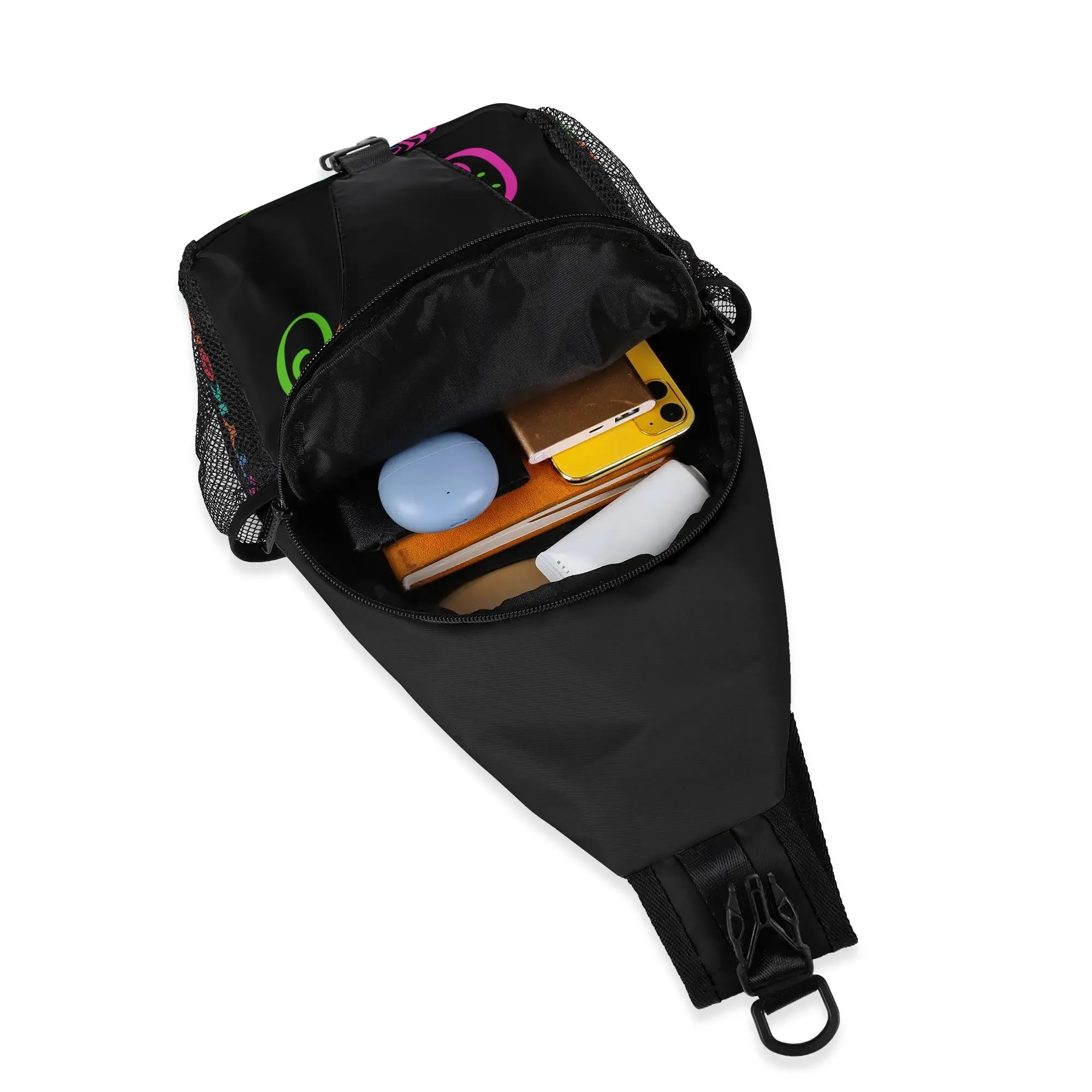 AOP Graffiti Chest Crossbody Bag with Adjustable Strap Candy Scriptkonz