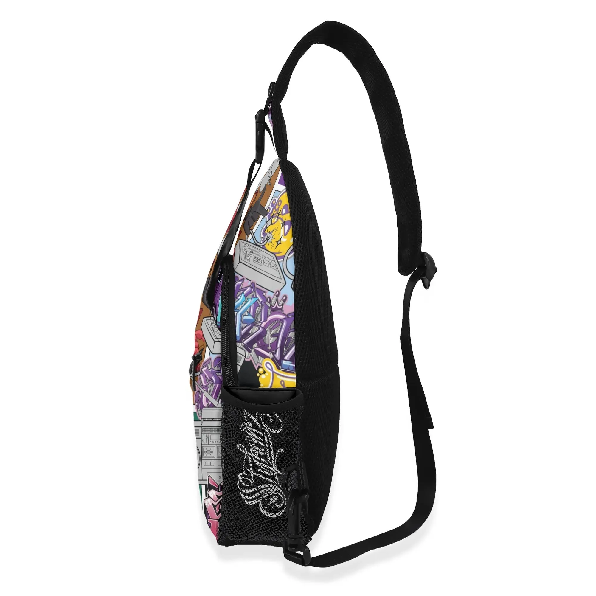AOP Graffiti Chest Crossbody Bag with Adjustable Strap Comic Stykonz #1