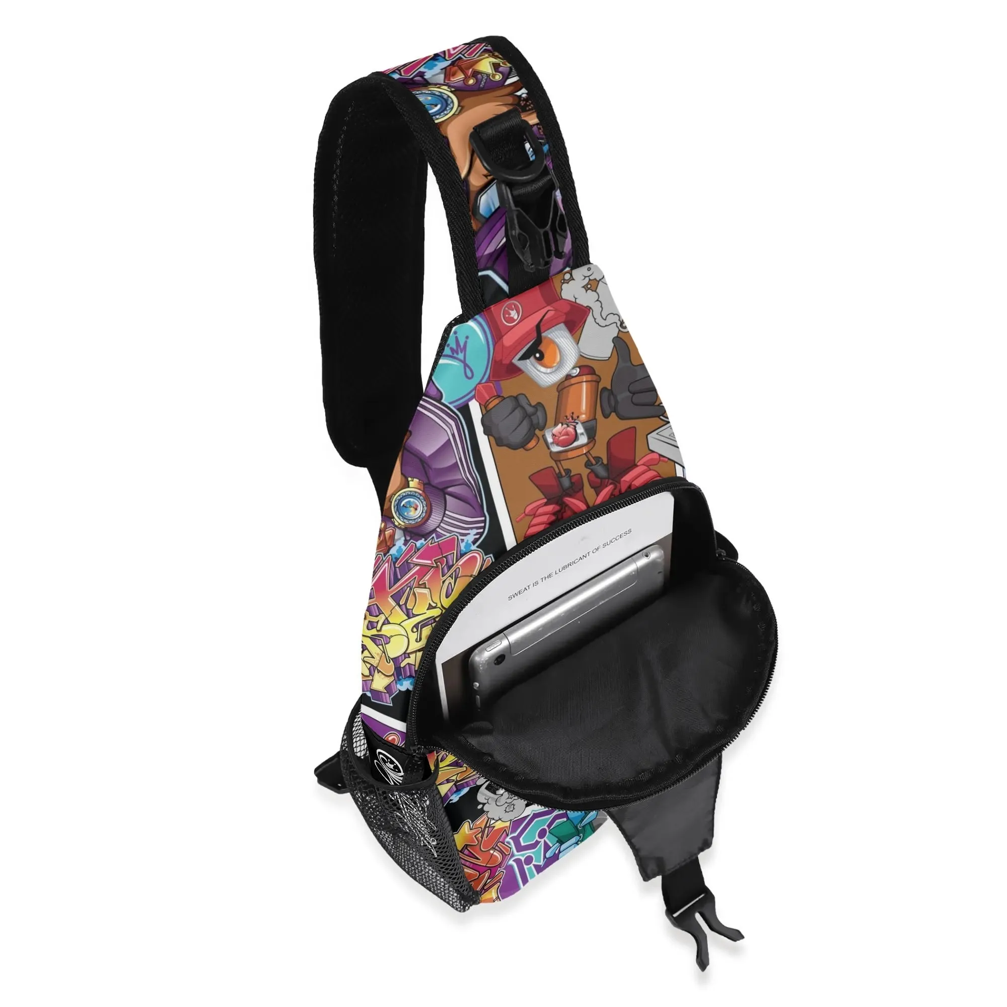 AOP Graffiti Chest Crossbody Bag with Adjustable Strap Comic Stykonz #1