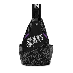 AOP Graffiti Chest Crossbody Bag with Adjustable Strap White Stykonz Ghost