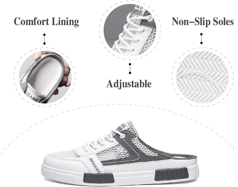 Asifn Mens Casual Slippers Summer Breathable Mesh Sandals Lightweight Non-Slip Walking Shoes Outdoor Beach Shoes
