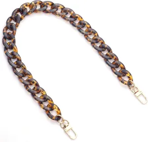 AUMEY 18 inch Oval Acrylic Chain and Clear Hand Bag Chain Set with Buckles