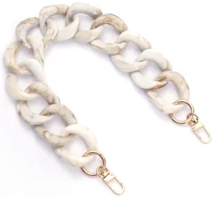 AUMEY 18 inch Oval Acrylic Chain and Clear Hand Bag Chain Set with Buckles