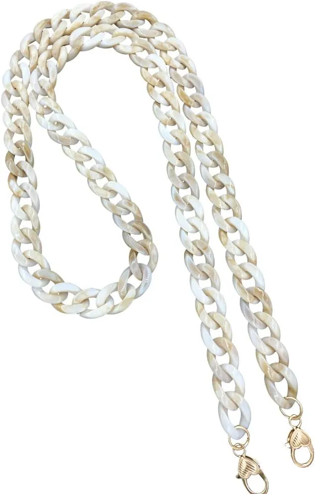 Aumey Clear White Black Brown Acrylic Chain Clutch Purse Strap Handles Bag Handbag Purse Replacement Chains 40 Inches