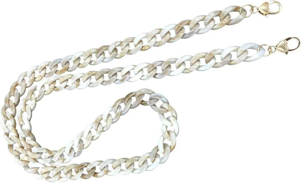 Aumey Clear White Black Brown Acrylic Chain Clutch Purse Strap Handles Bag Handbag Purse Replacement Chains 40 Inches