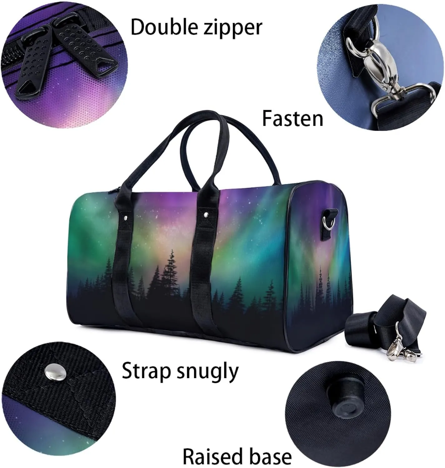 Aurora Forest Travel Duffel Bag for Woman Weekender Bag Man Tote Gym Bag Sport Gym Bag Hospital Bag for Labor and Delivery Overnight Bag Luggage Bag